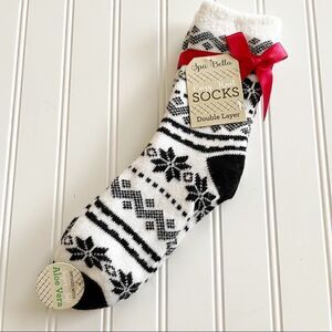 Swissco Aloe Infused Double Layer Cozy Socks | Fair Isle
